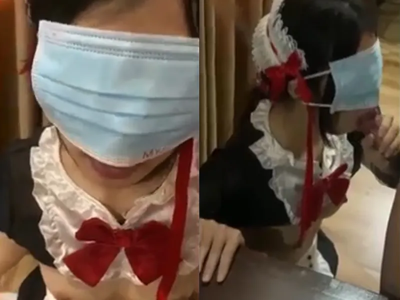 Gấu việt dâm cosplay nô lệ mút bú con buồi điêu luyện